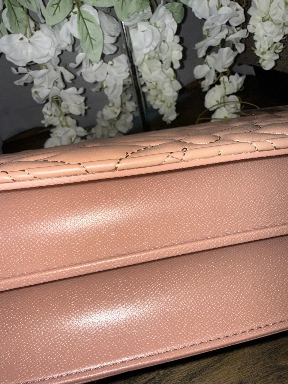 CROSSI NY Quilted Top-Handle Satchel and Crossbody in Dusty Pink